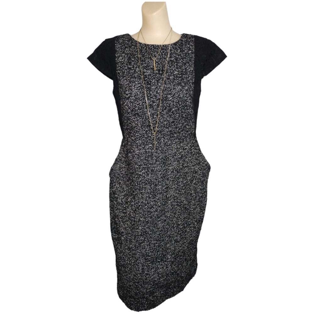 J.Crew Business causal wool/lace blend midi dress